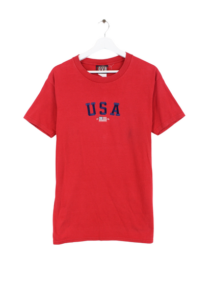 Vintage USA Embroidered T-Shirt Rot L