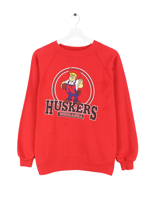 Hanes 90s Huskers Sweater Rot XS