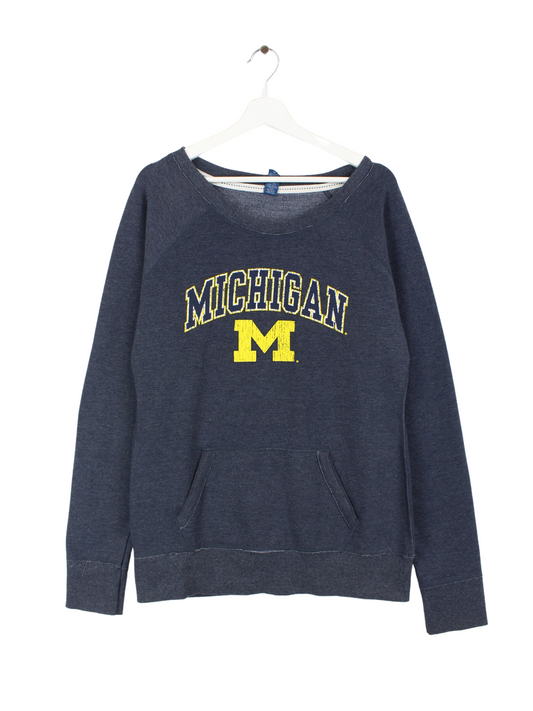 Vintage Michigan University Damen Sweater Blau XL