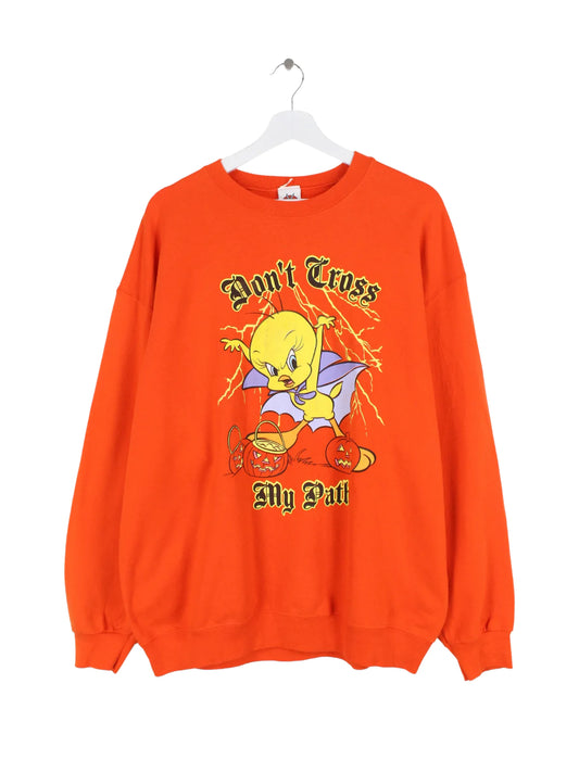 Looney Tunes Print Sweater Orange XL
