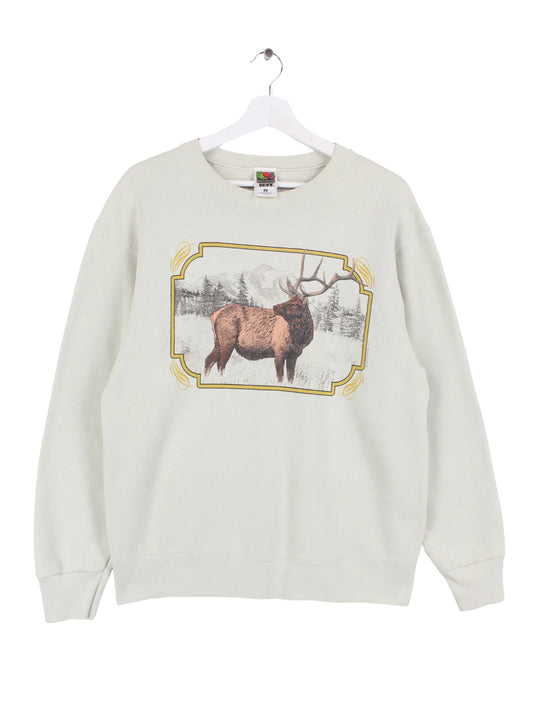 Gildan 90s Print Sweater Beige M