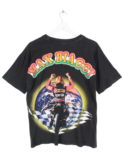 Vintage Racing Print T-Shirt Schwarz XS