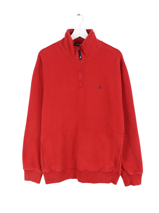 Nautica Zip Sweater Rot XL