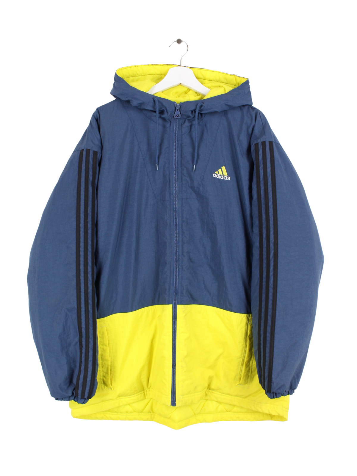 Vintage 90s Adidas Jacke Blau / Gelb L