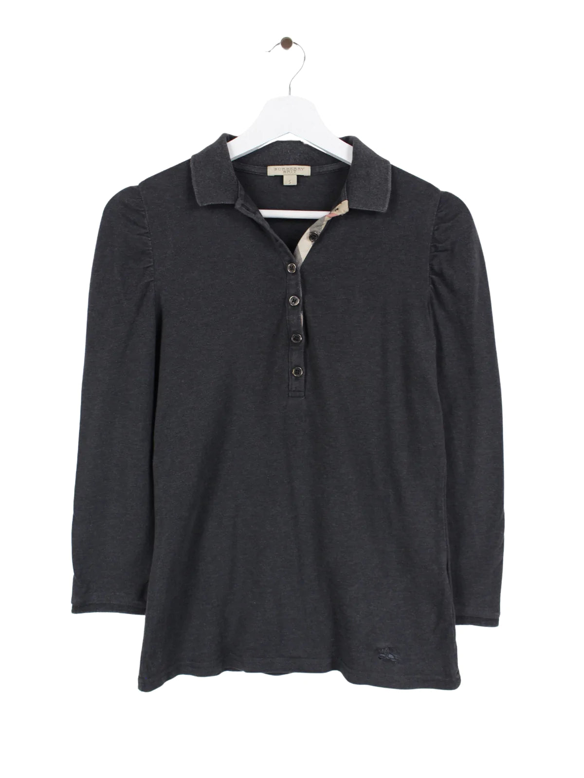 Burberry Brit Women s Long Sleeve Polo Shirt Gray S Peeces