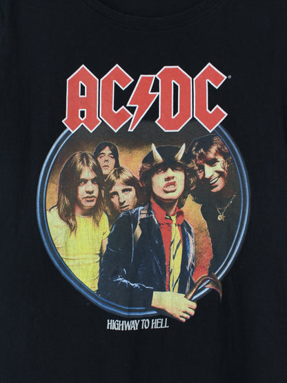 Vintage AC-DC Damen Print T-Shirt Schwarz M