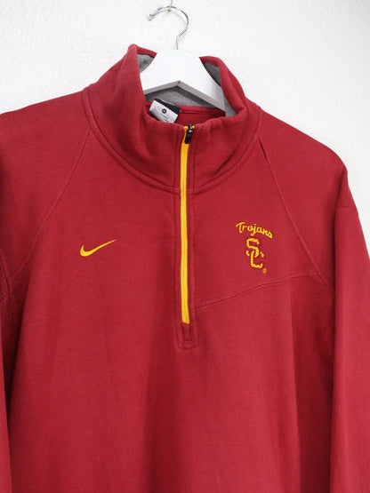 Nike USC Trojans Half Zip Sweater Rot L