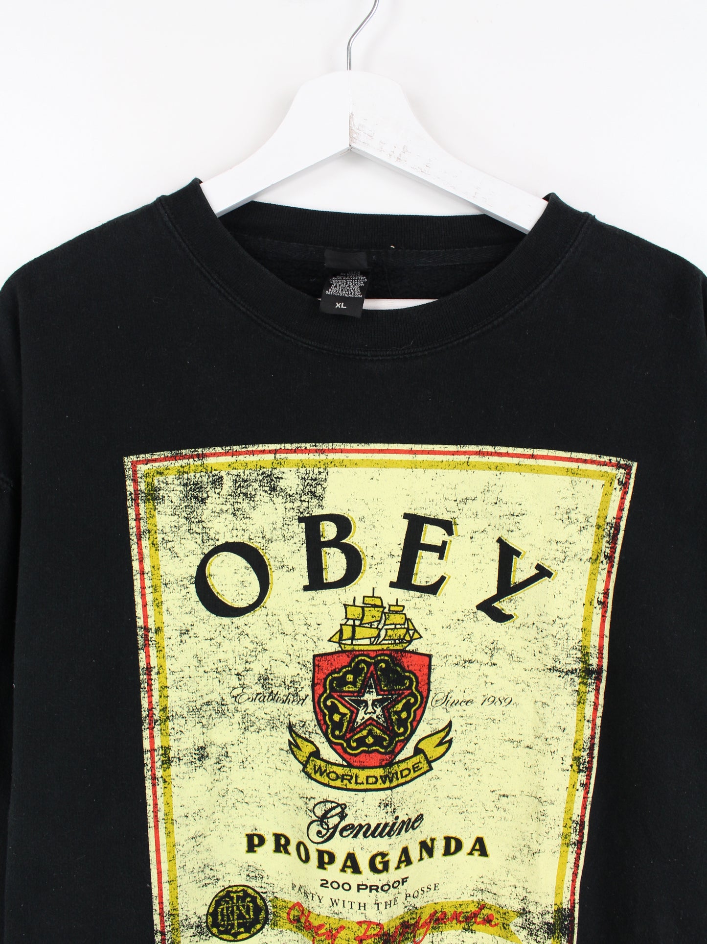 Obey Print Sweater Black XL