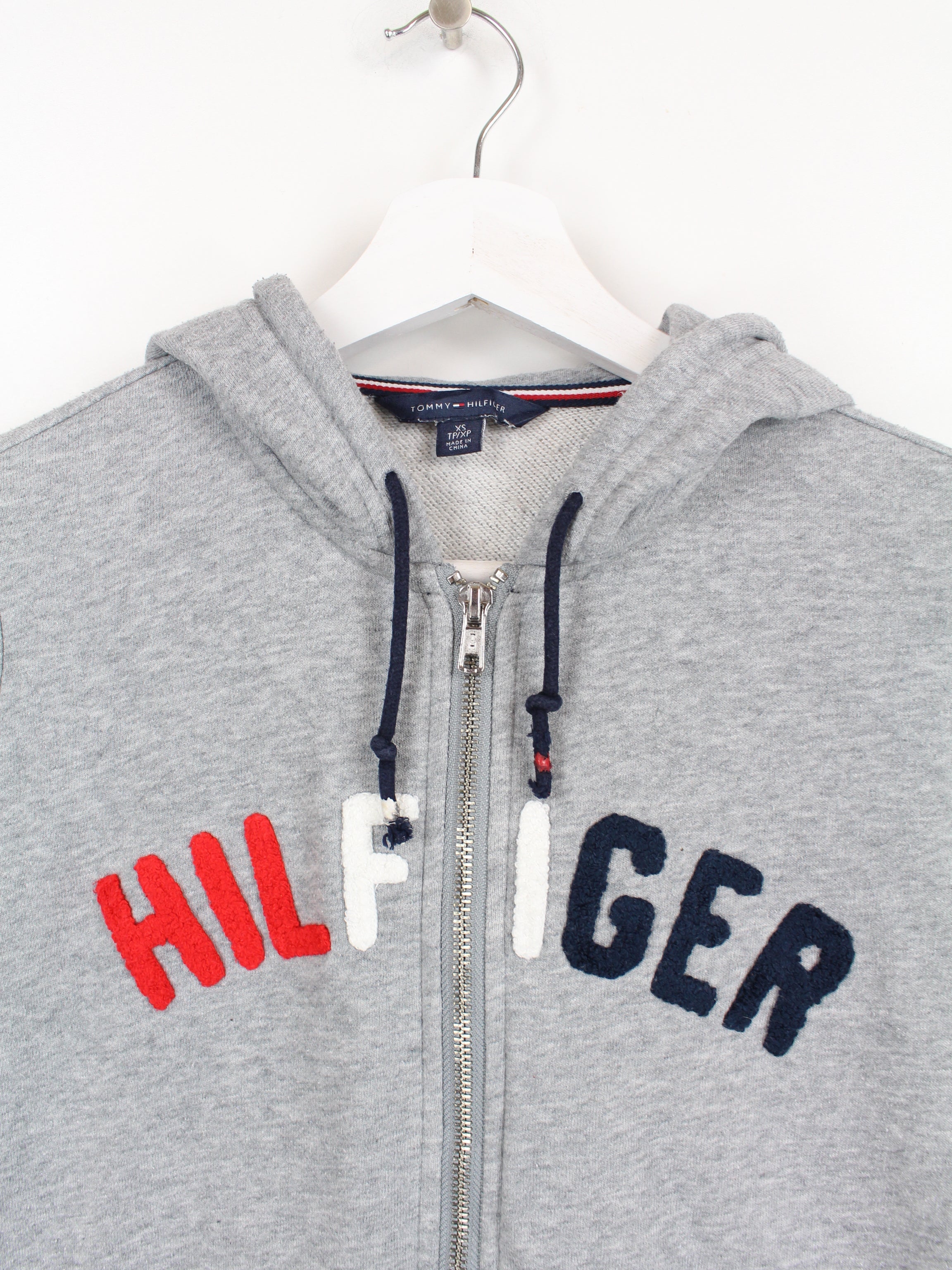 Tommy Hilfiger Sweat capuche zipp pour femme Gris XS