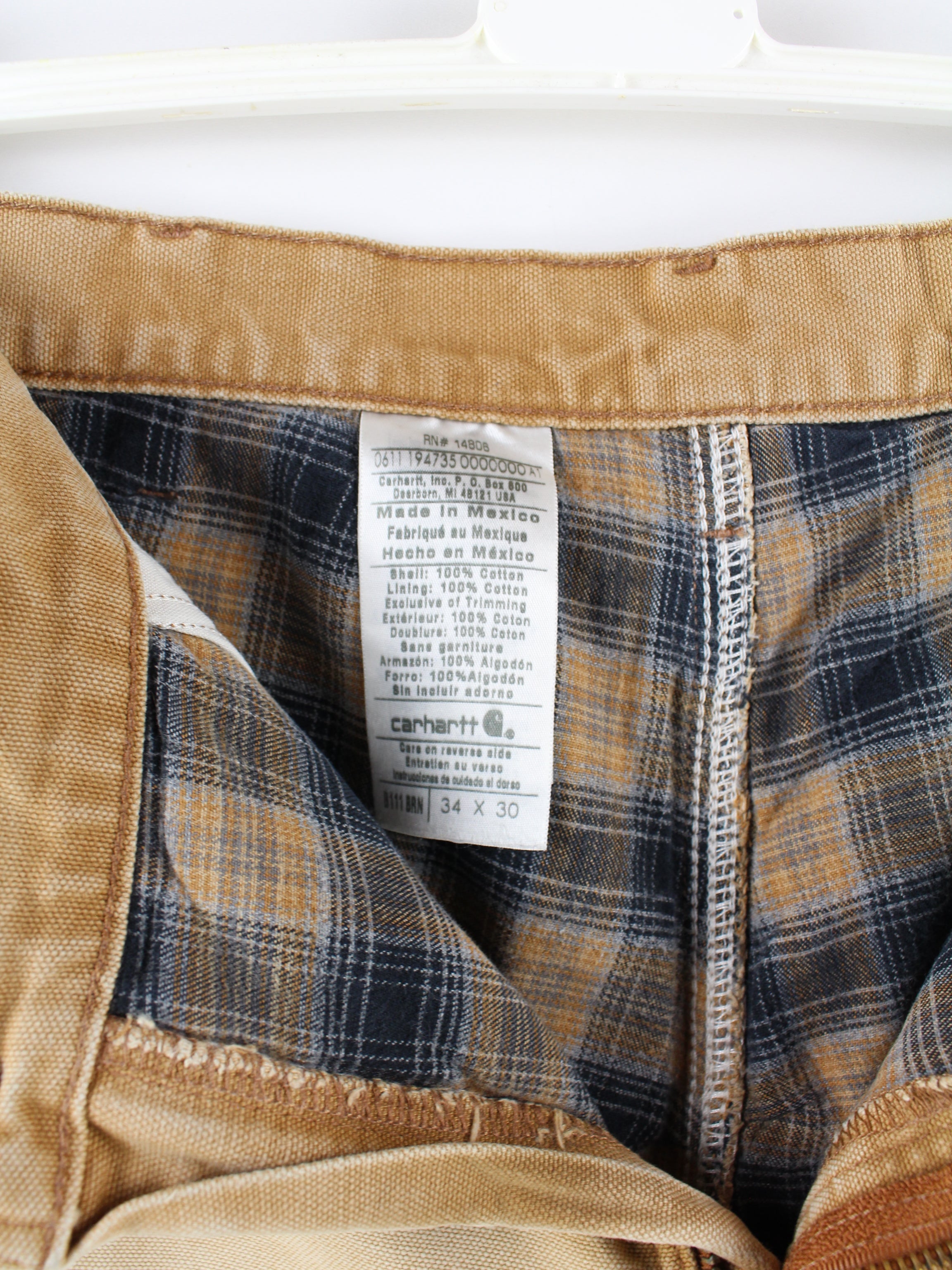 Carhartt flannel best sale lined carpenter jeans