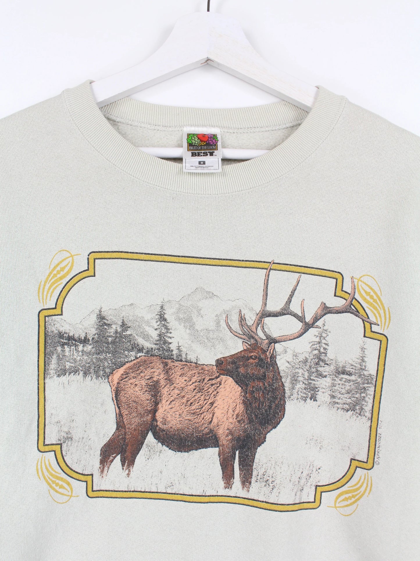 Gildan 90s Print Sweater Beige M