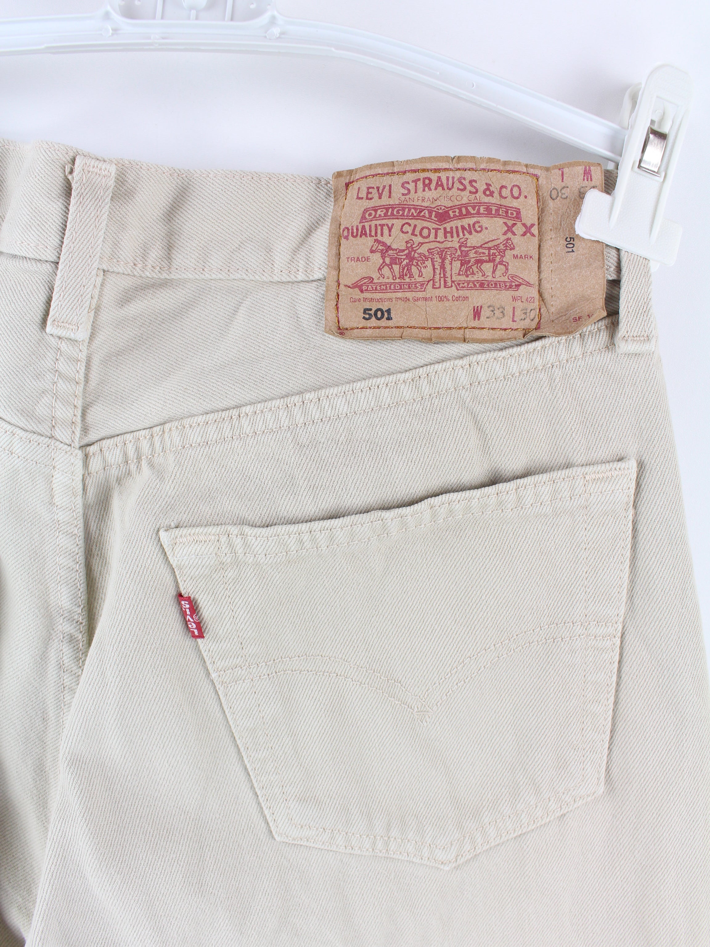 Levi s 501 Jeans Beige W33 L30 Peeces