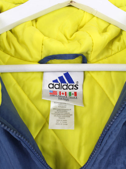 Vintage 90s Adidas Jacke Blau / Gelb L