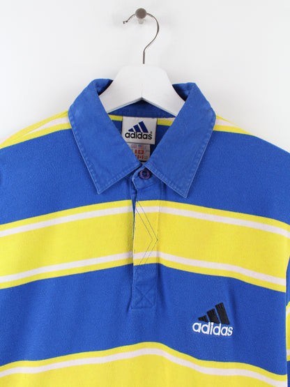 Adidas 90s Langarm Polo Blau / Gelb XL
