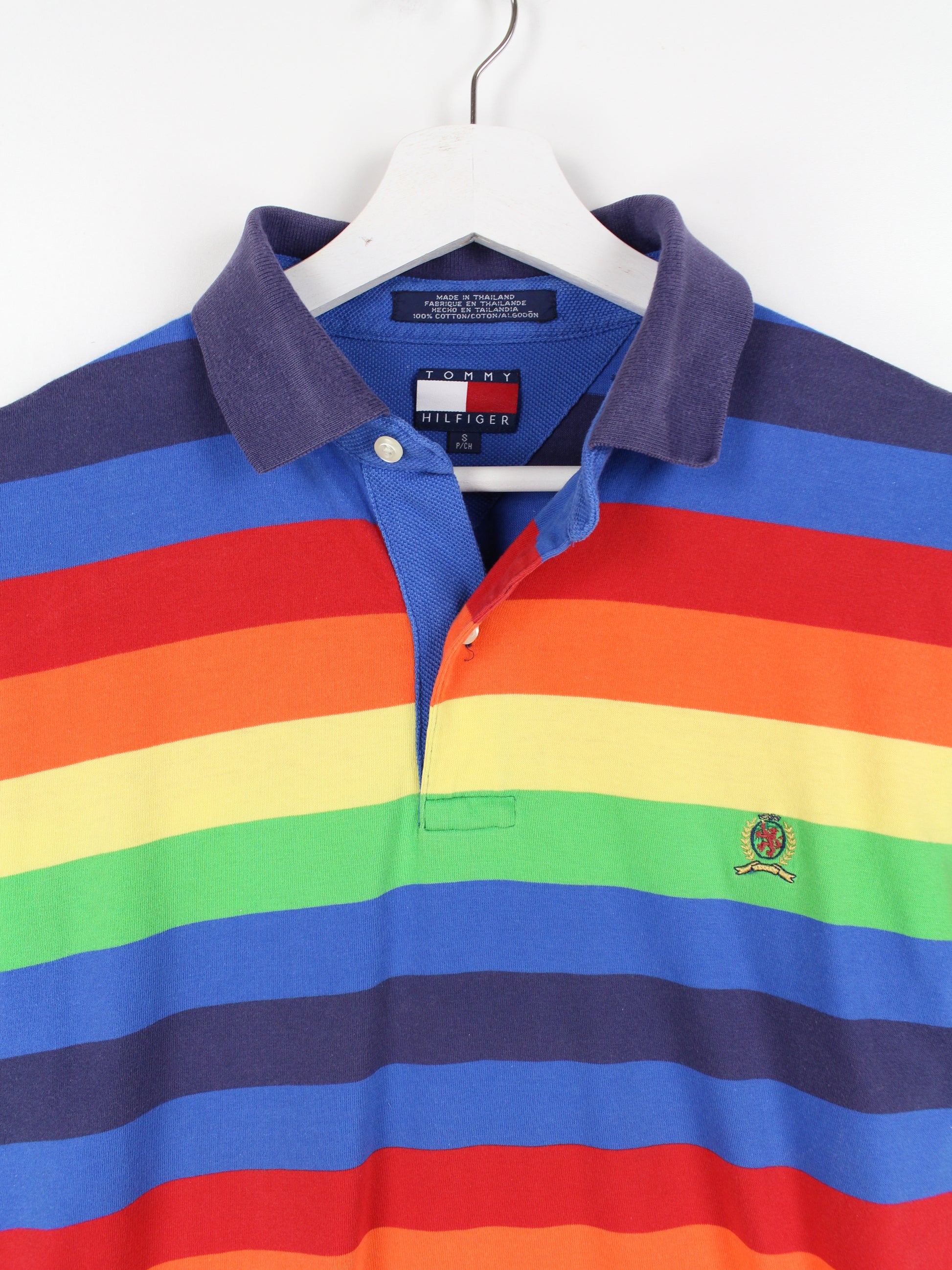 [Es ist seit dem Erscheinen des Verkaufs populär geworden] Tommy Hilfiger Polo Shirt Striped S – Multicolored Peeces