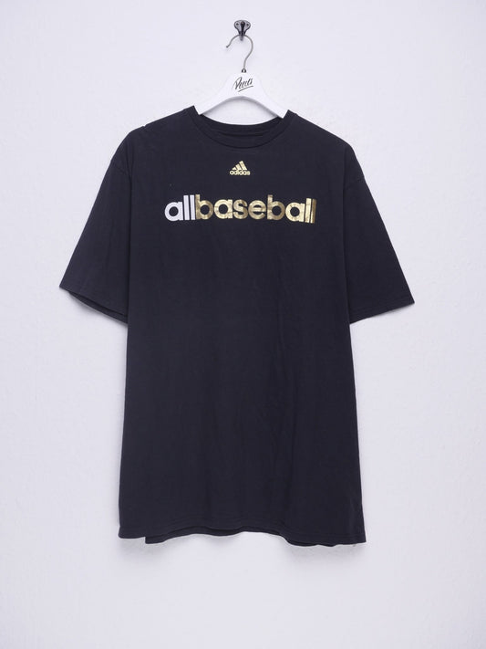 Adidas 'all baseball' printed Logo black Shirt - Peeces