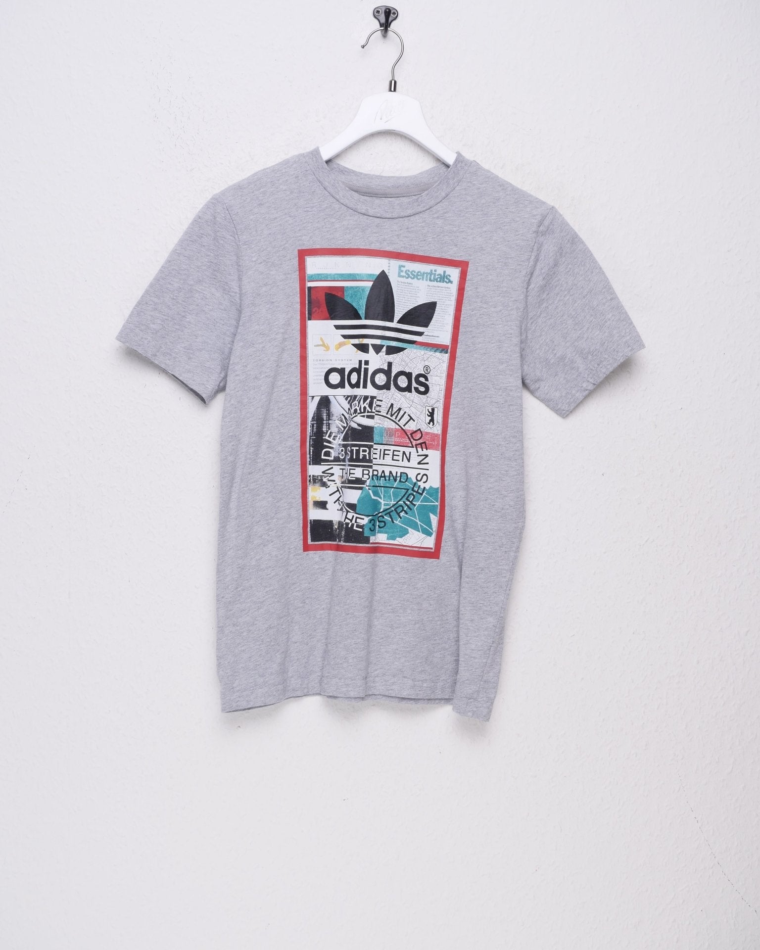 Adidas big printed Logo grey Shirt - Peeces
