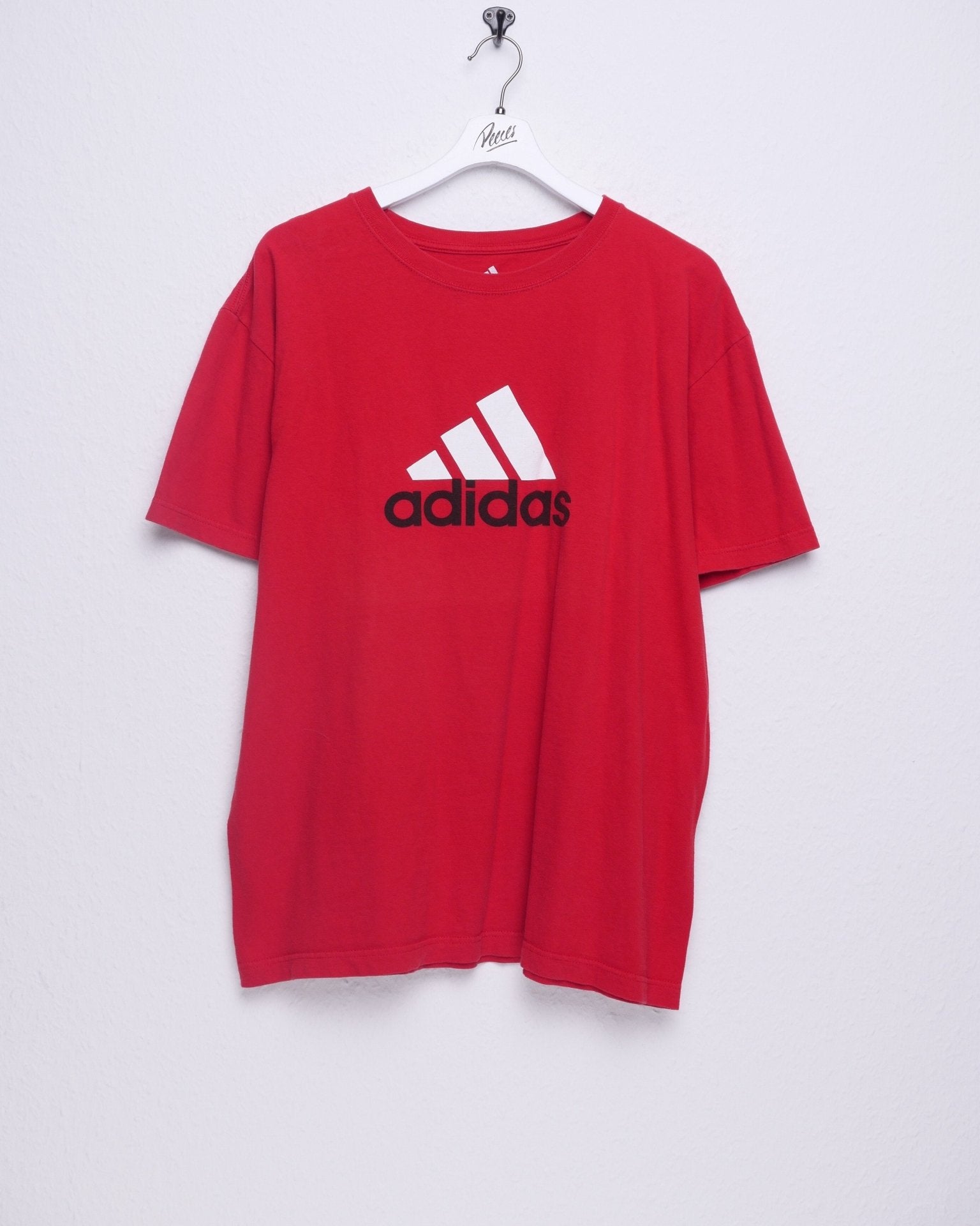 adidas big printed Logo red Shirt - Peeces