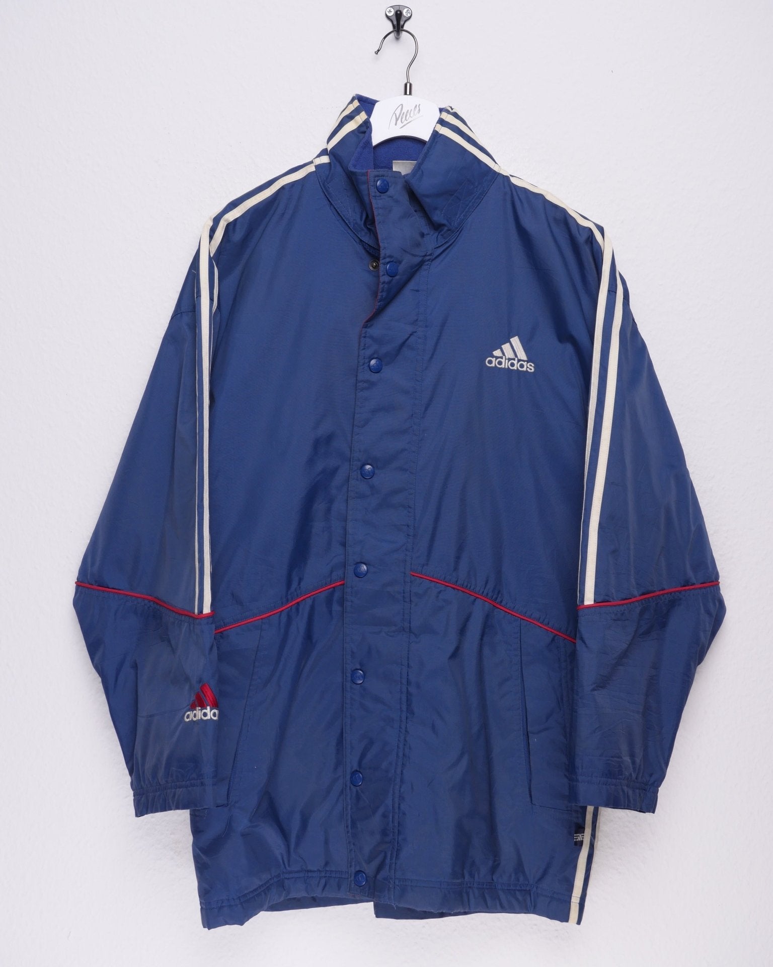 Adidas embroidered Logo blue thick Track Jacket - Peeces