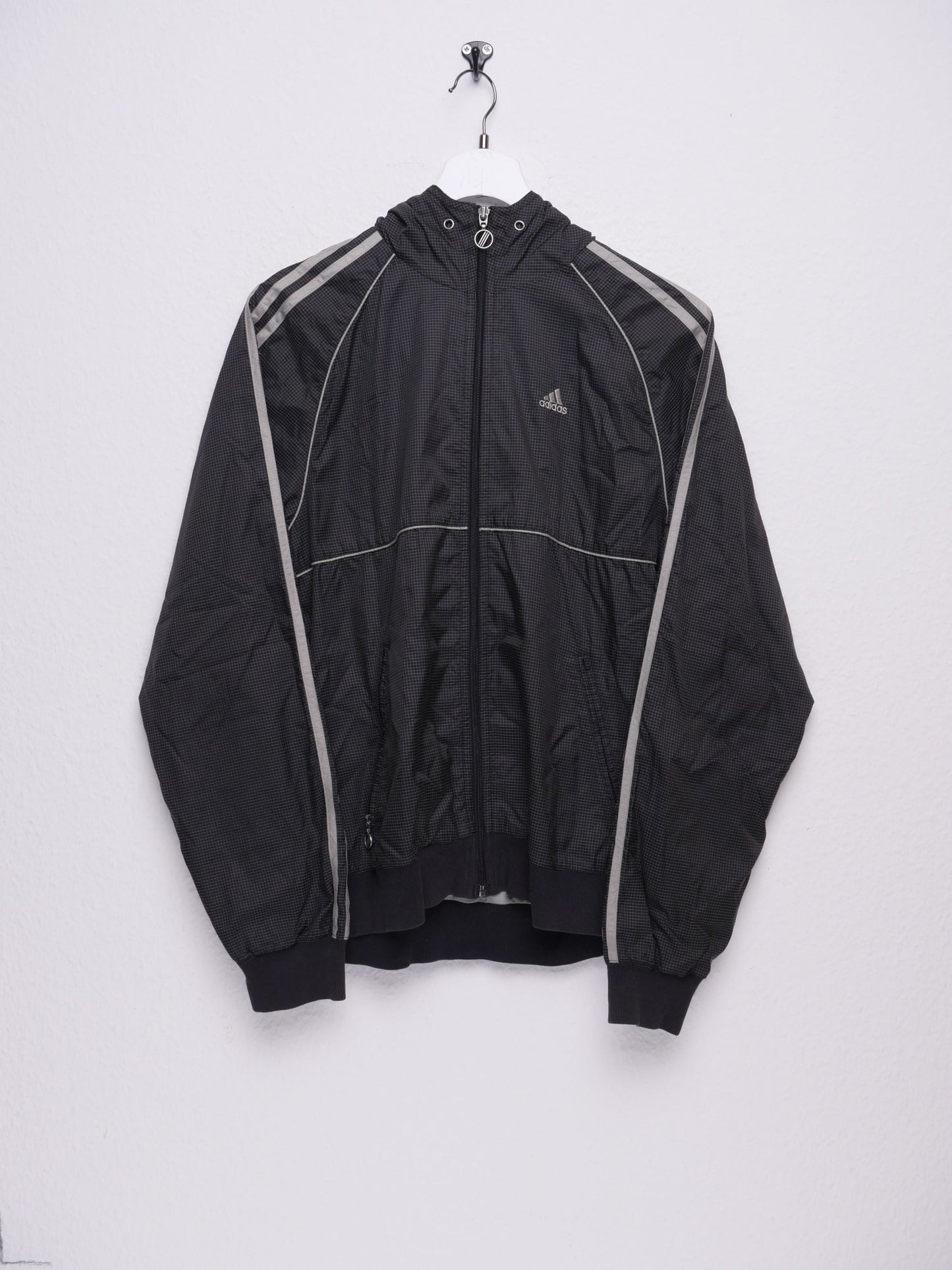 Adidas embroidered Logo checkered Track Jacket - Peeces