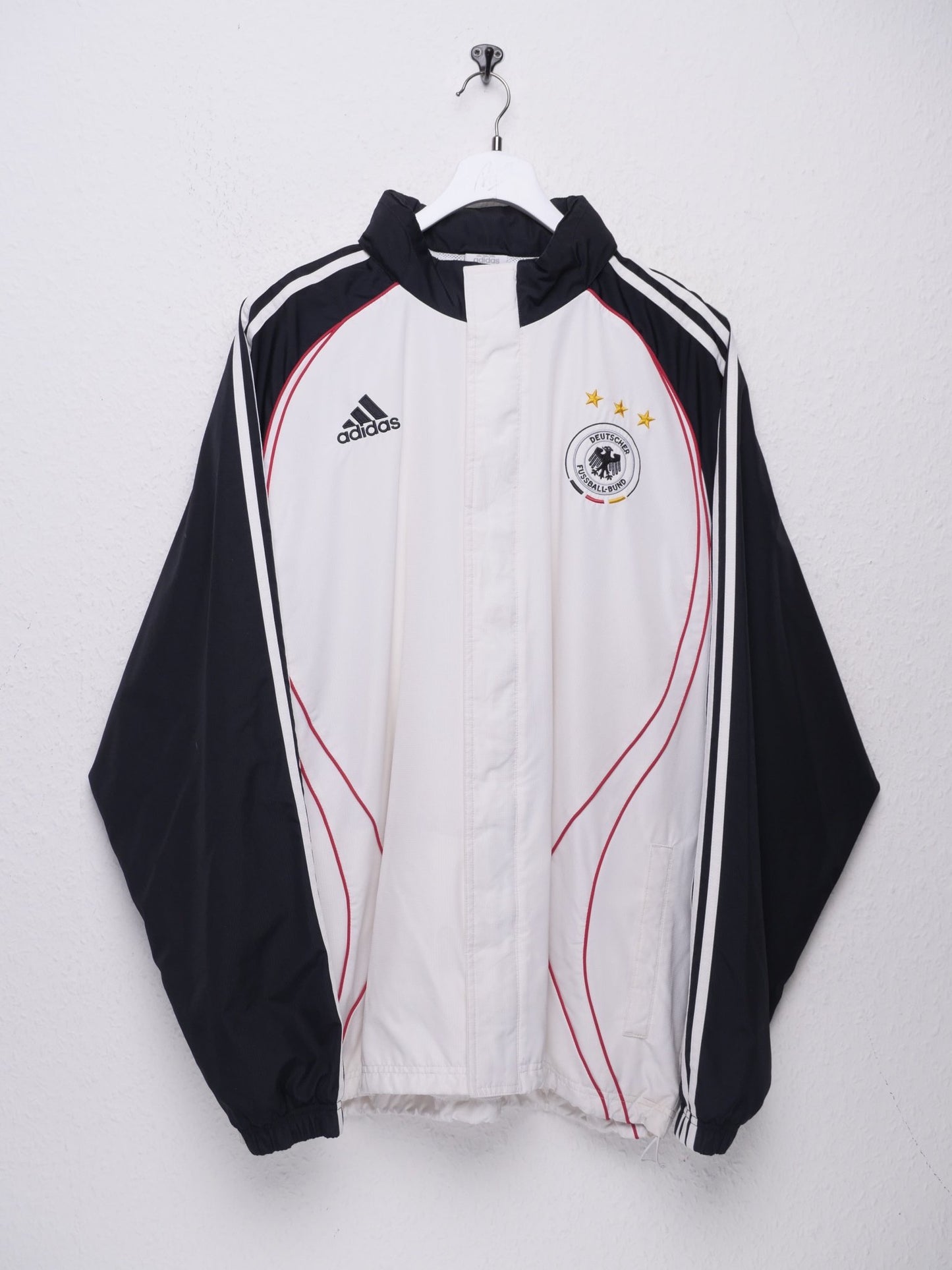 Adidas embroidered Logo 'Deutscher Fussball Bund' Soccer white Track Jacket - Peeces