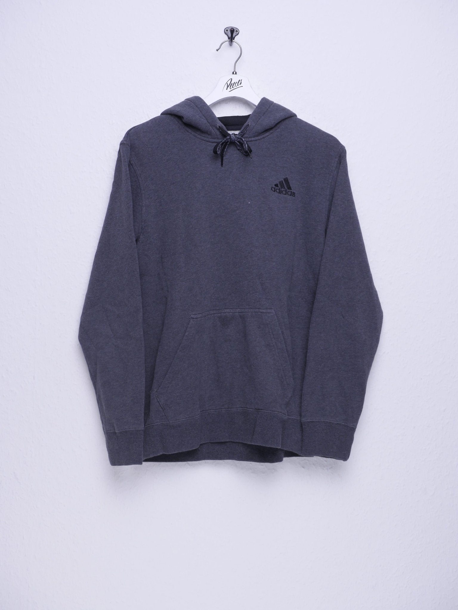 Adidas embroidered Logo grey basic Hoodie - Peeces