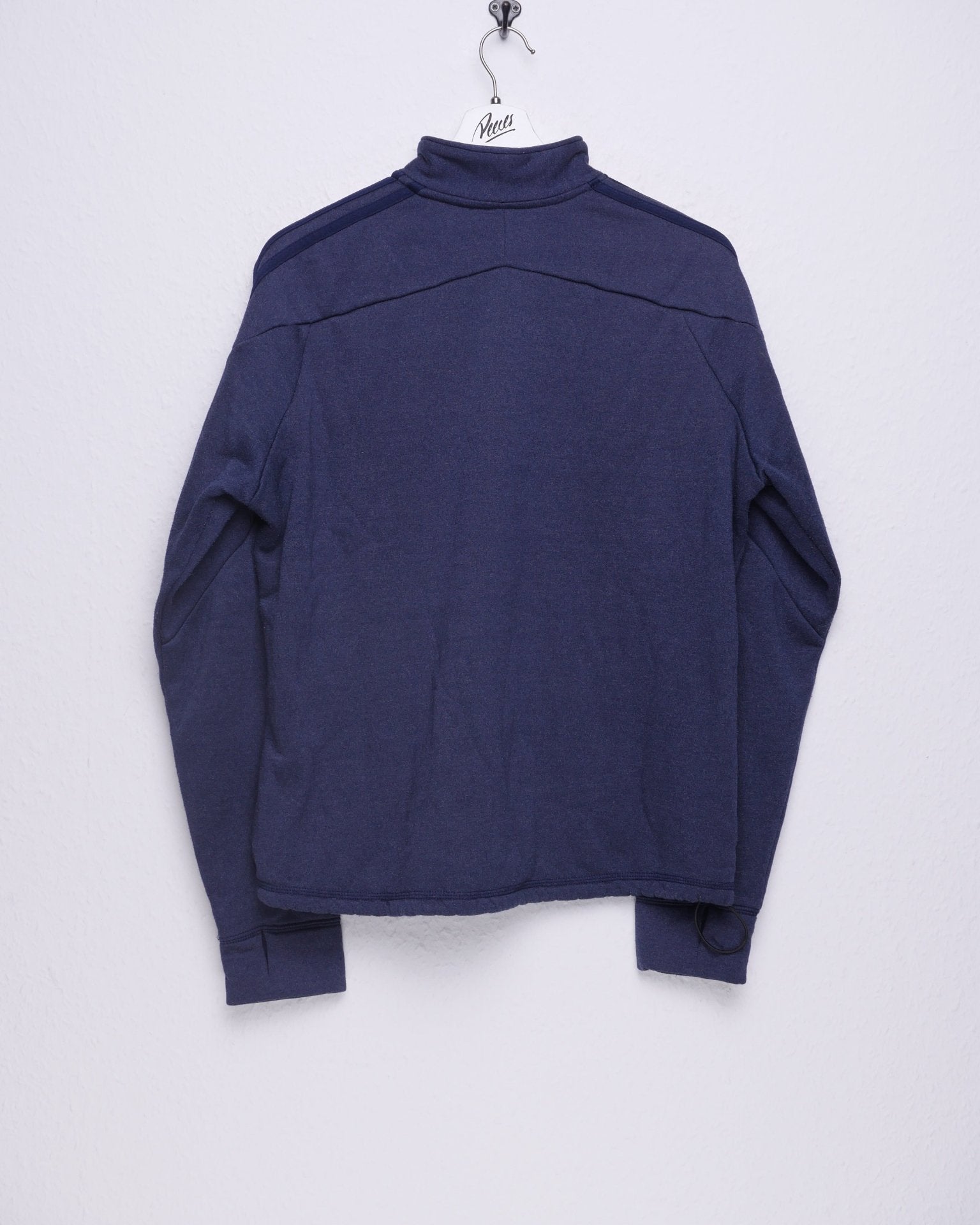 Adidas embroidered Logo navy College Half Zip Sweater - Peeces