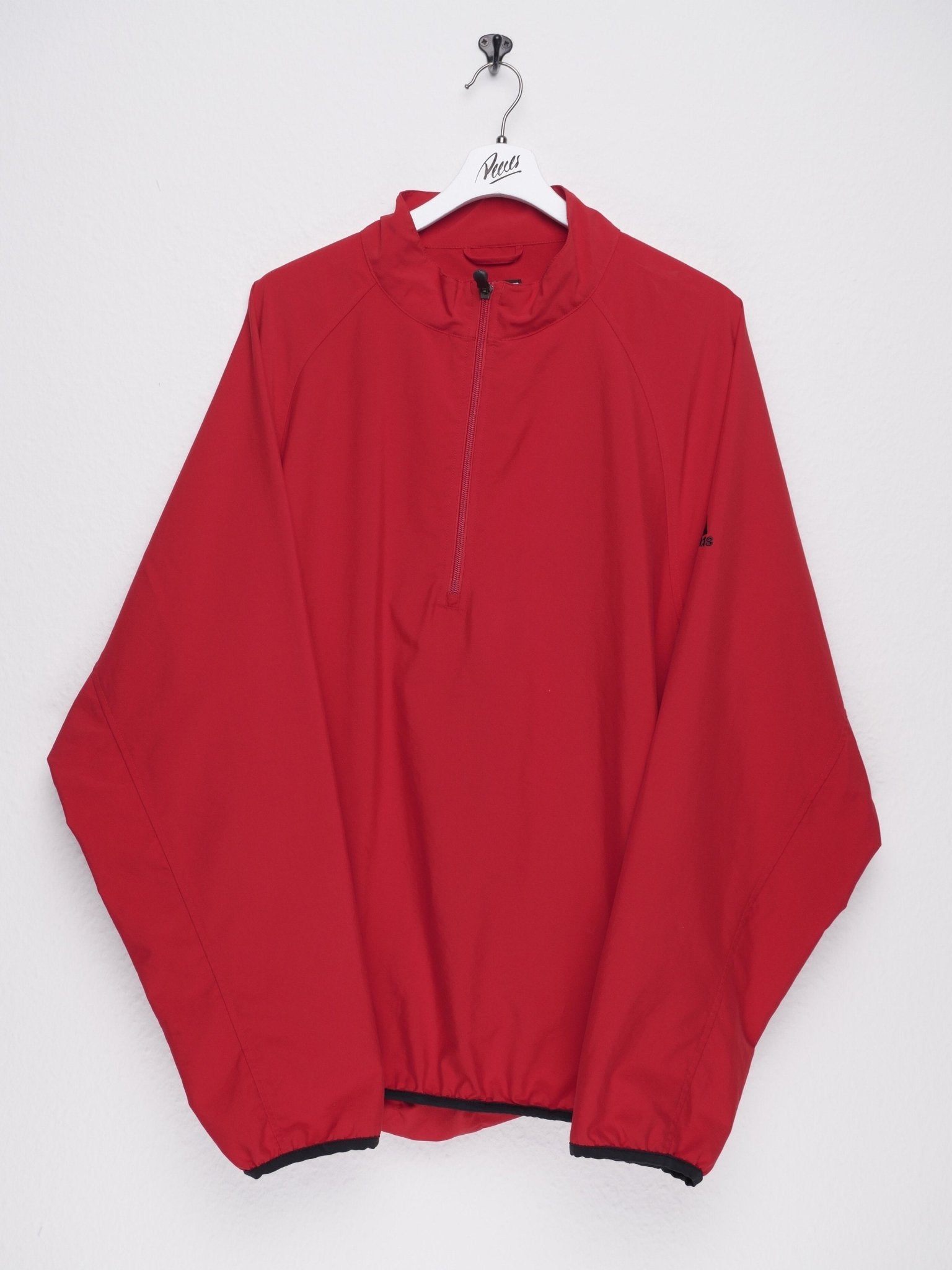 adidas embroidered Logo red Half Zip Jersey Sweater - Peeces