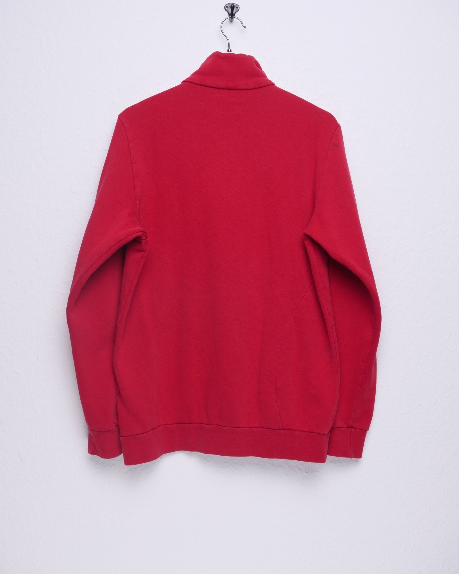 adidas embroidered Logo red Half Zip Sweater - Peeces