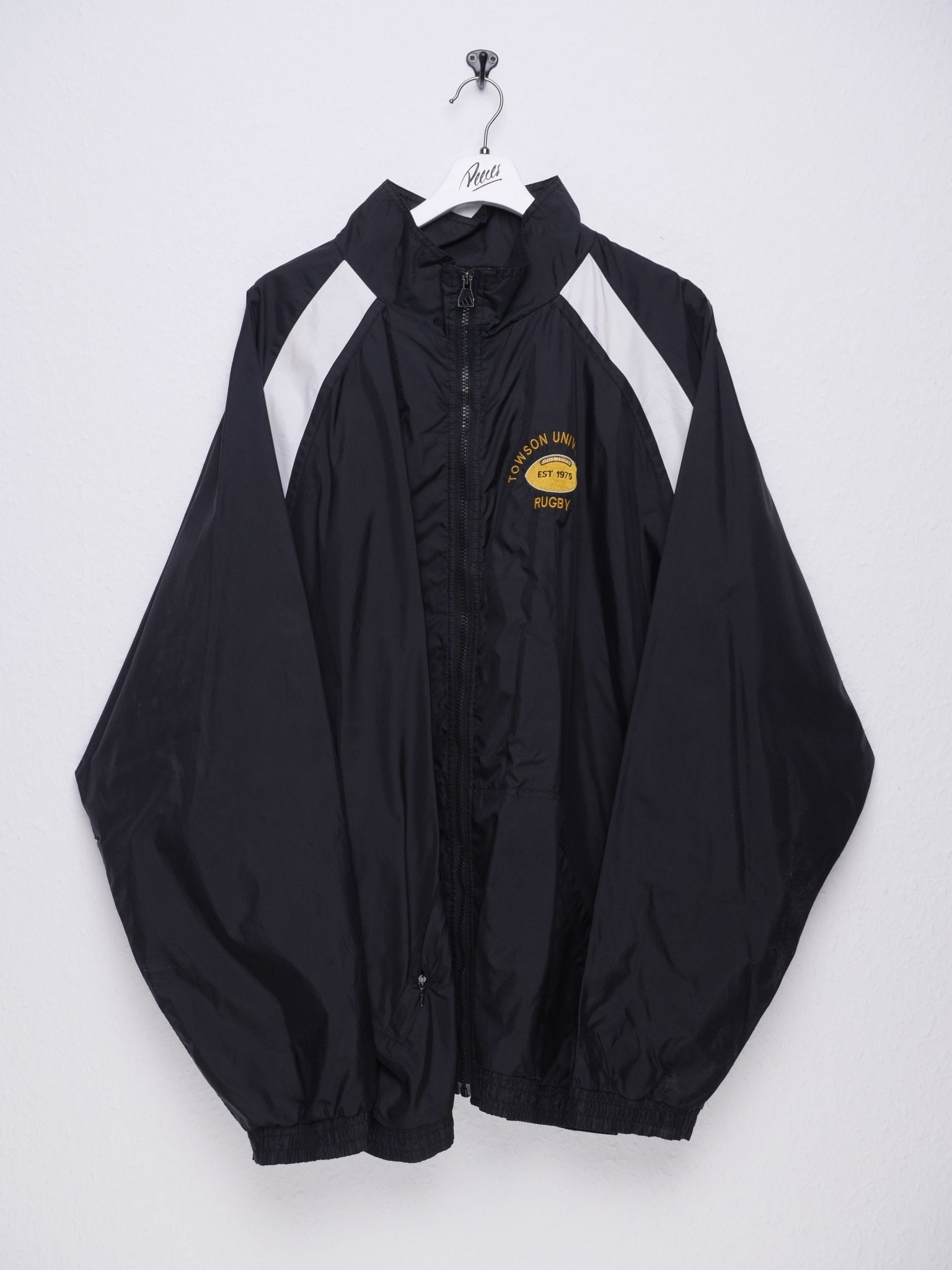 adidas embroidered Logo 'Towson University Rugby' two toned Track Jacket - Peeces