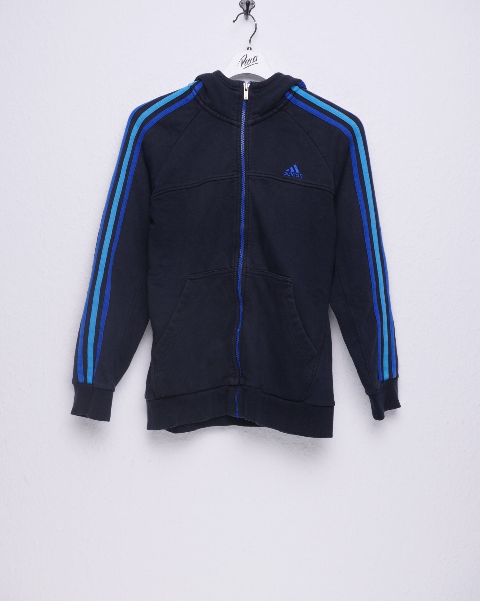 Adidas embroidered Logo washed Full Zip Hoodie - Peeces