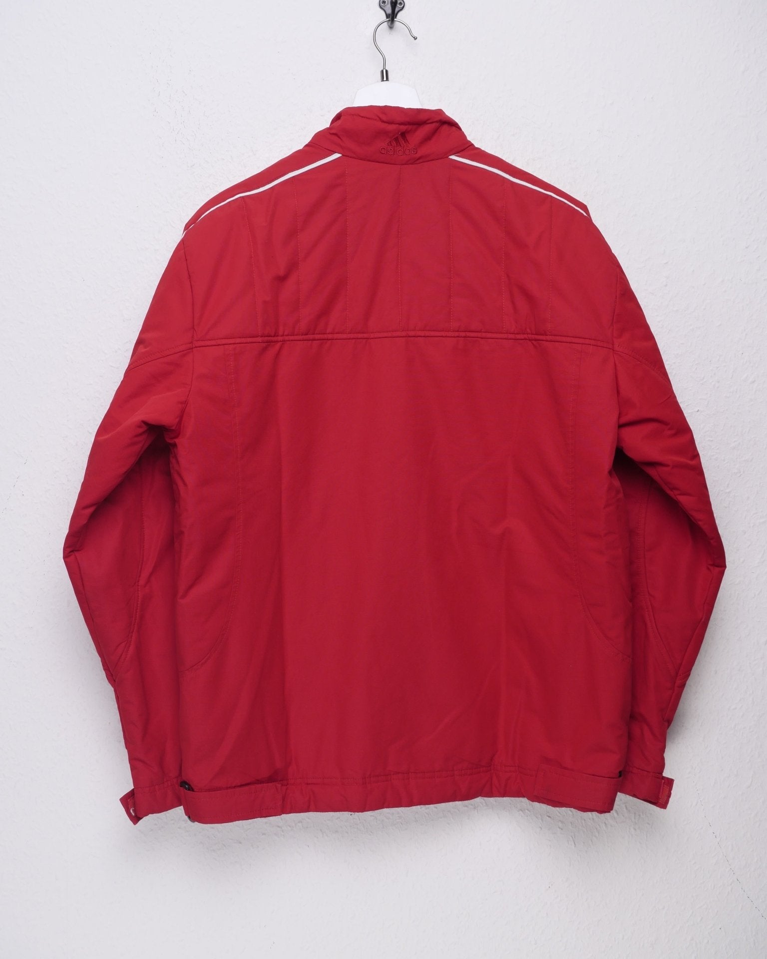 Adidas embroidered Spellout red thick Wind Jacket - Peeces