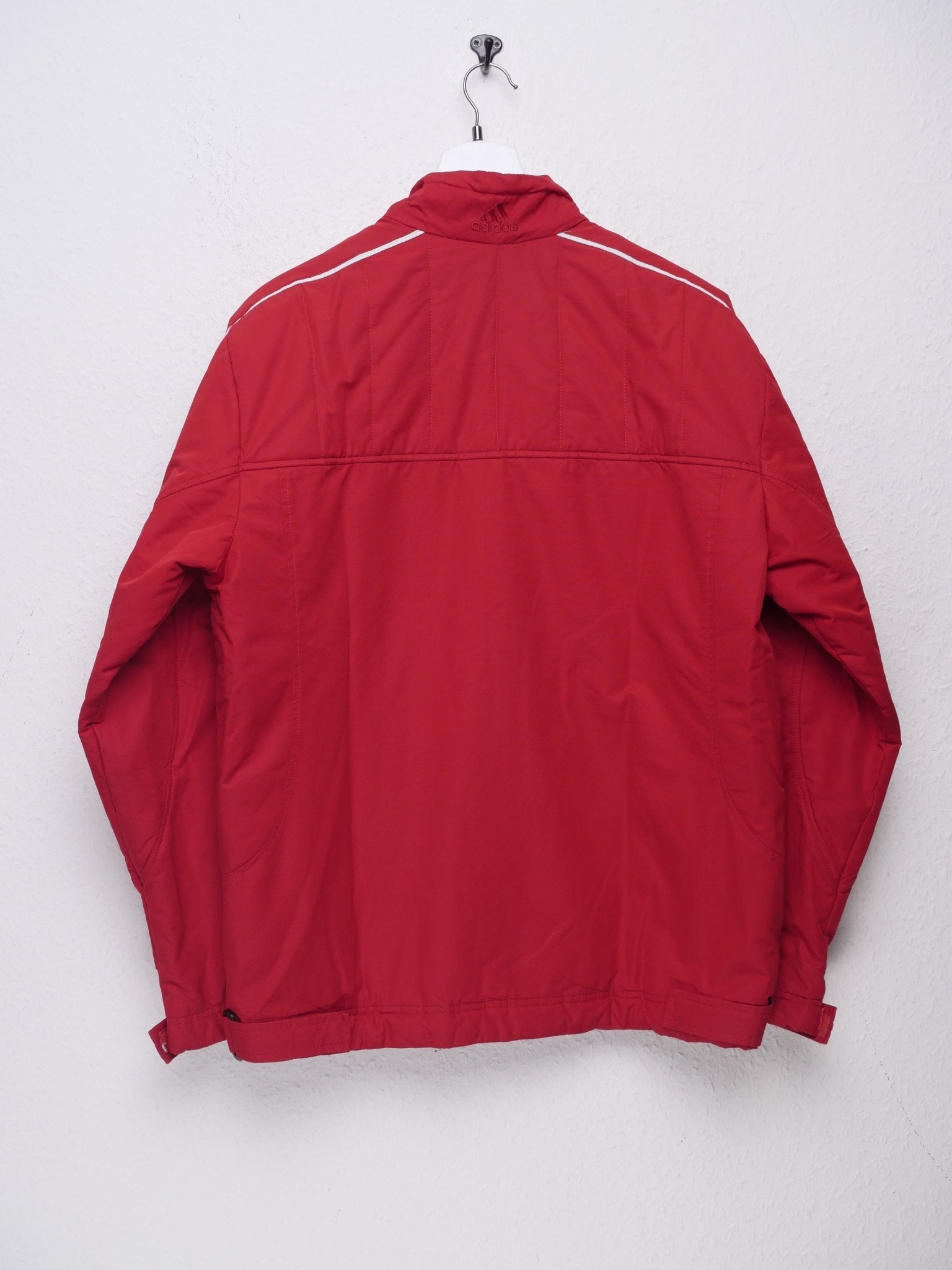 Adidas embroidered Spellout red thick Wind Jacket - Peeces