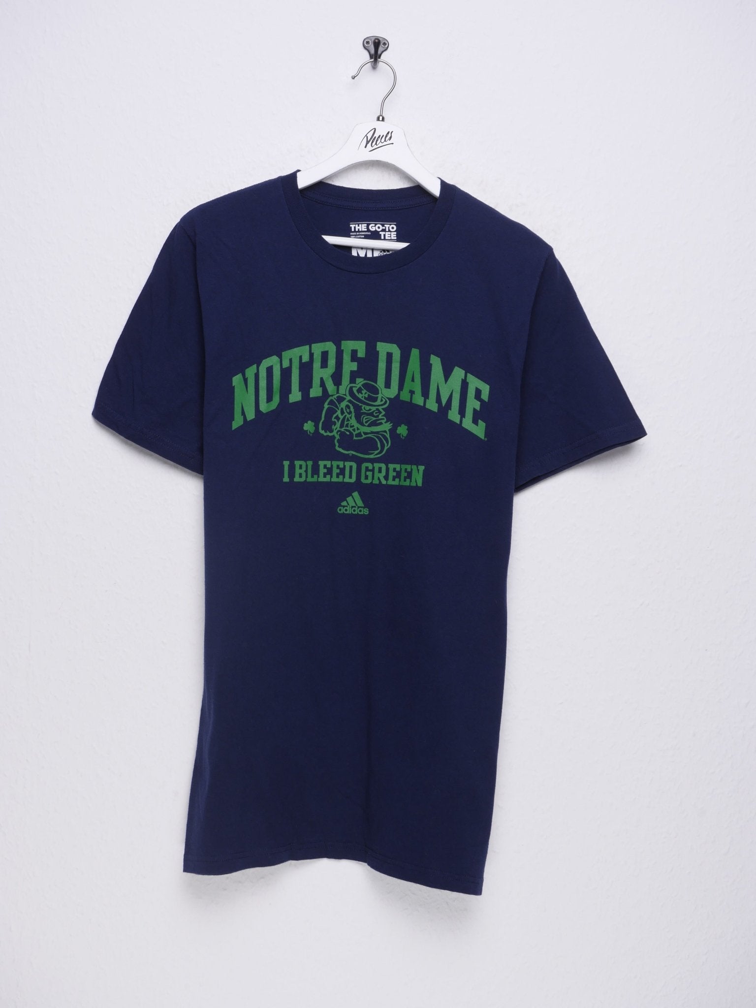 Adidas printed Notre Dame Spellout Vintage Shirt - Peeces