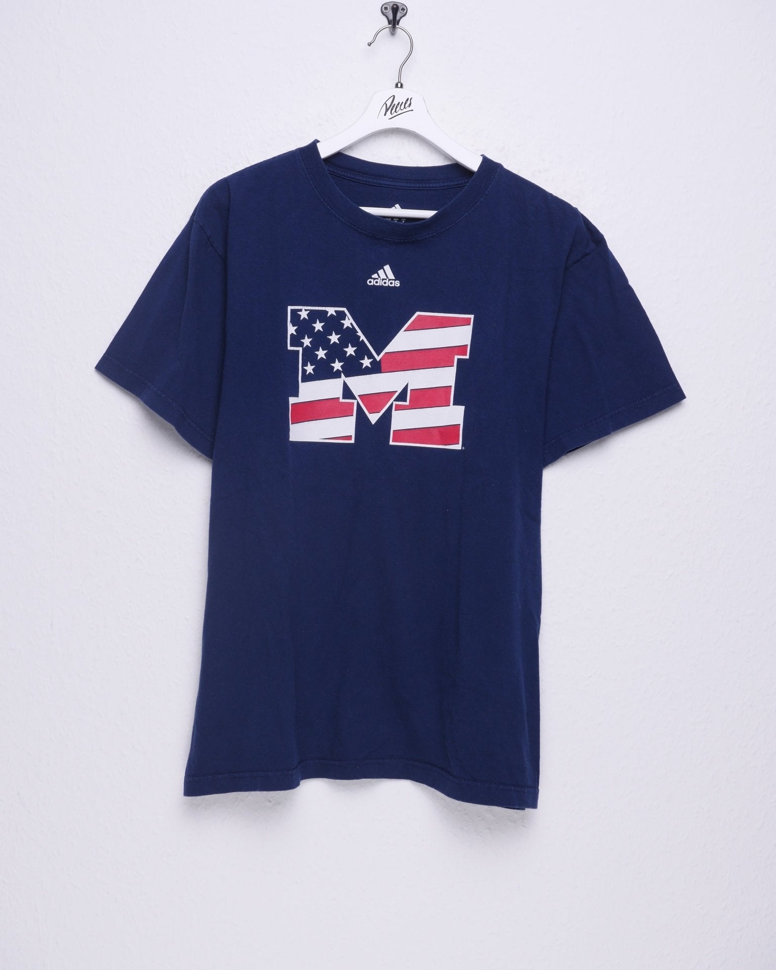 Adidas USA Flag printed Middle Logo navy Shirt - Peeces