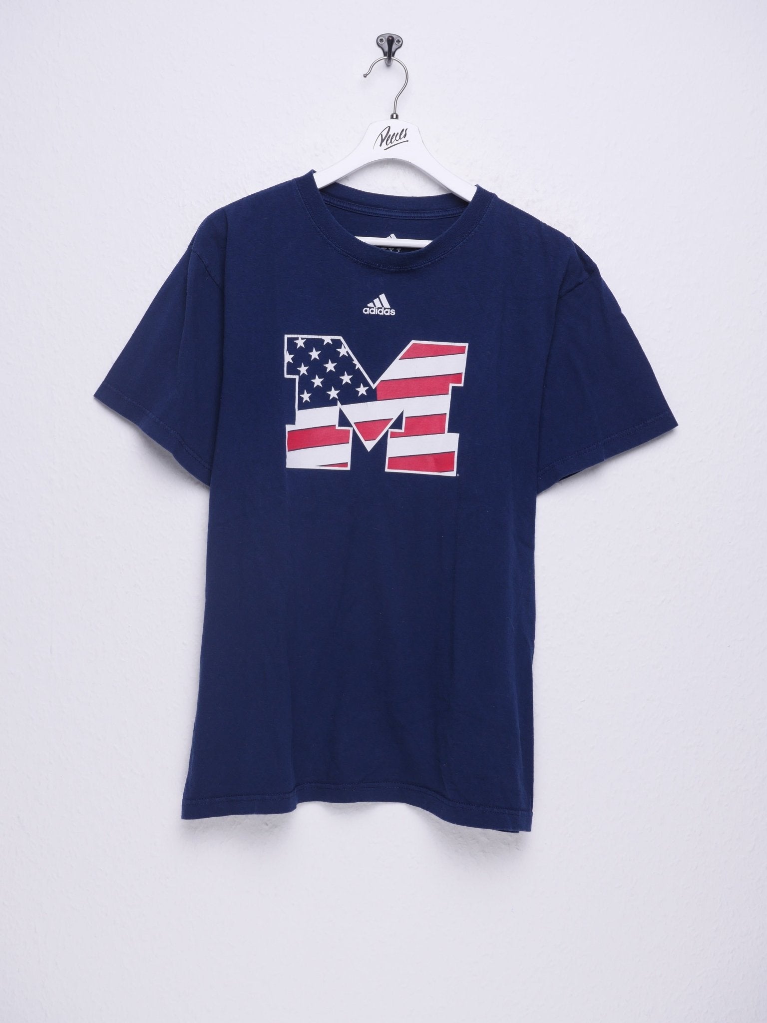 Adidas USA Flag printed Middle Logo navy Shirt - Peeces