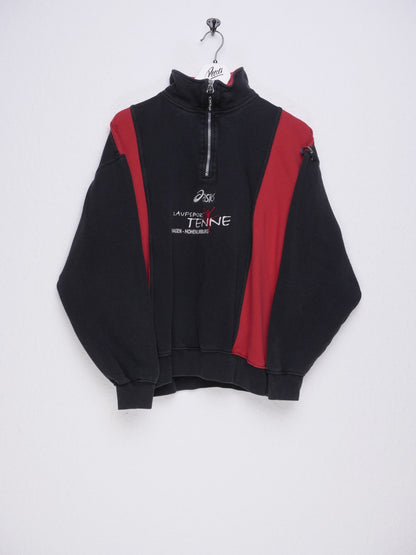 asics embroidered Logo 'Laufsport Tenne' washed Half Zip Sweater - Peeces