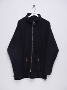 basic black Fleece Full Zip Sweater - Peeces