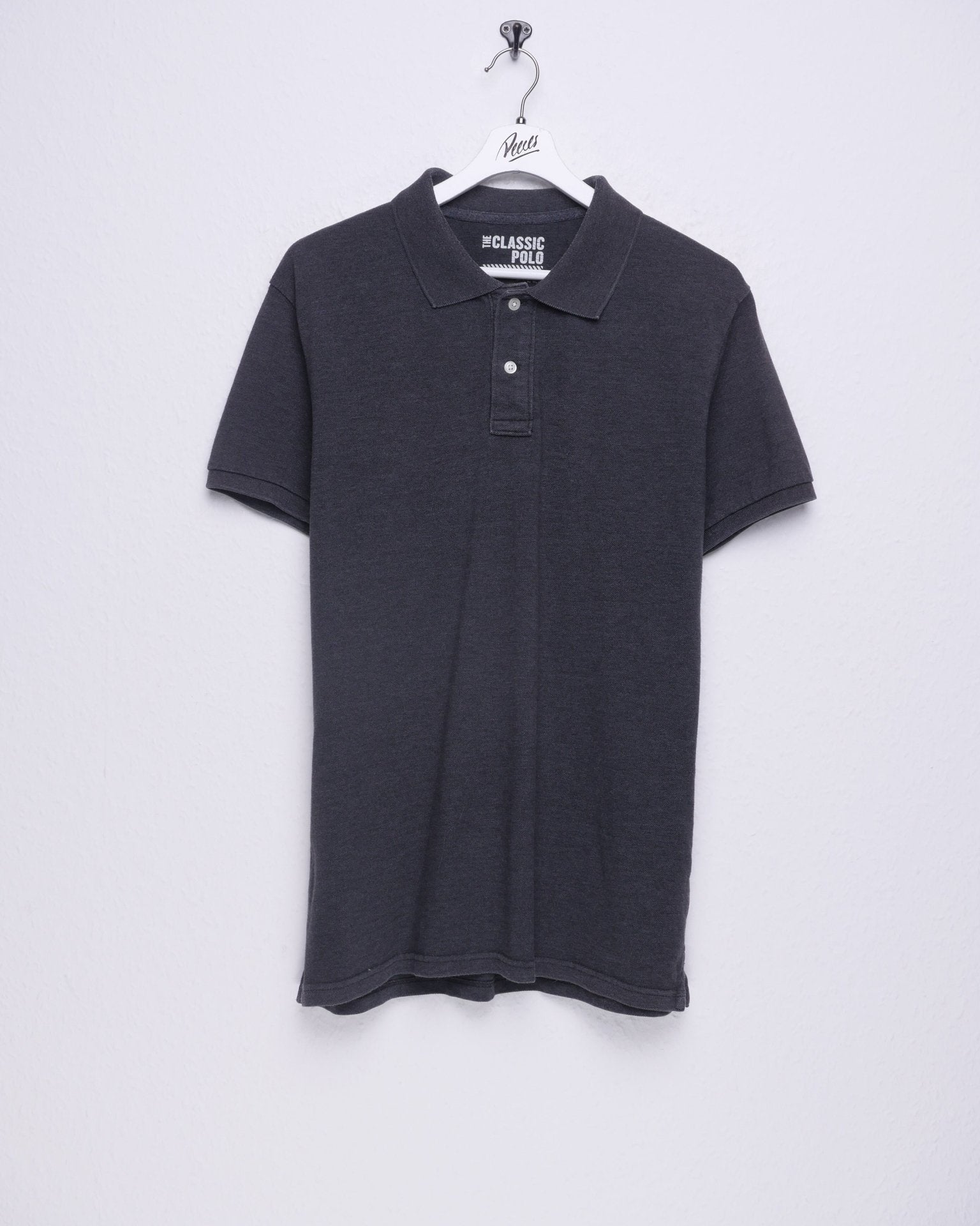 basic blank grey S/S Polo Shirt - Peeces