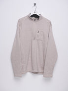 beige basic Half Zip Sweater - Peeces