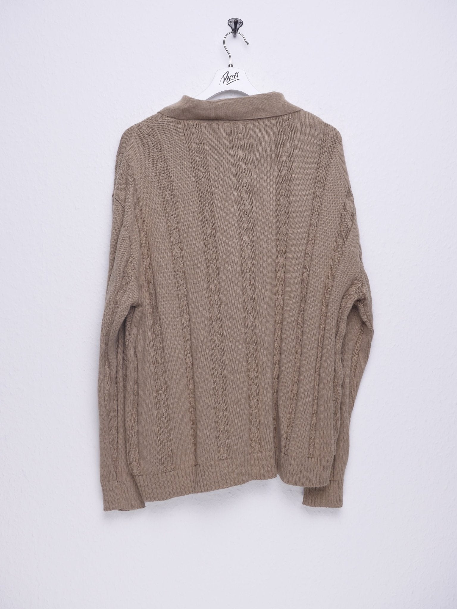 beige Half Zip Knit Sweater - Peeces