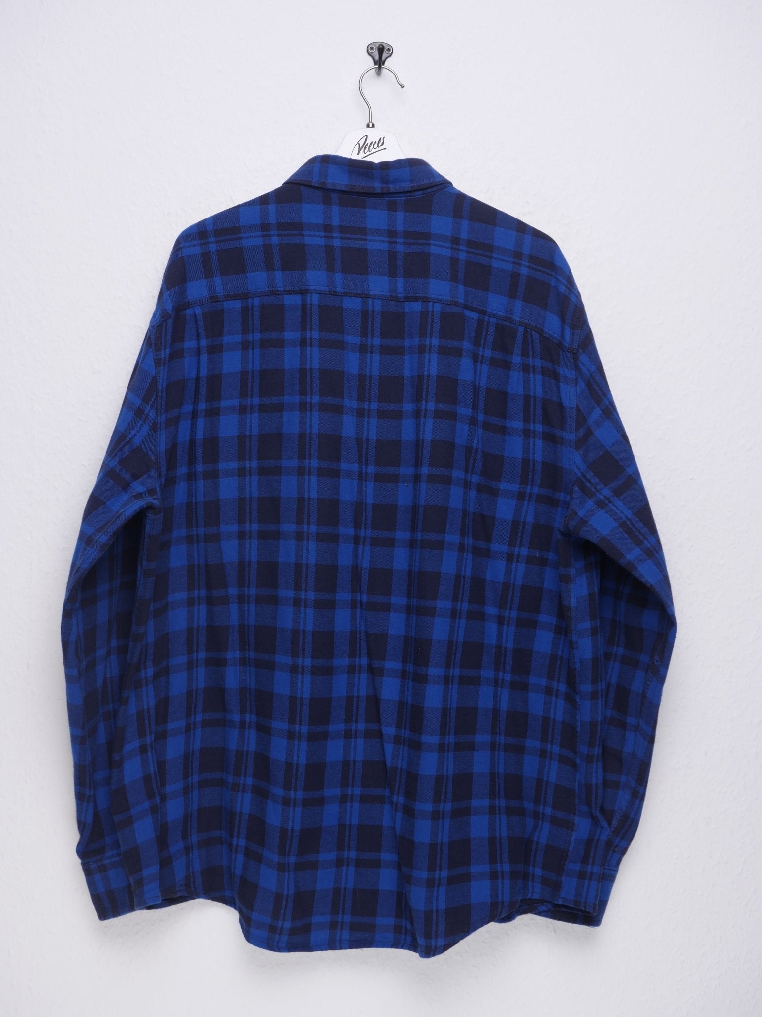 Blue checkered Flannel Langarm Hemd - Peeces
