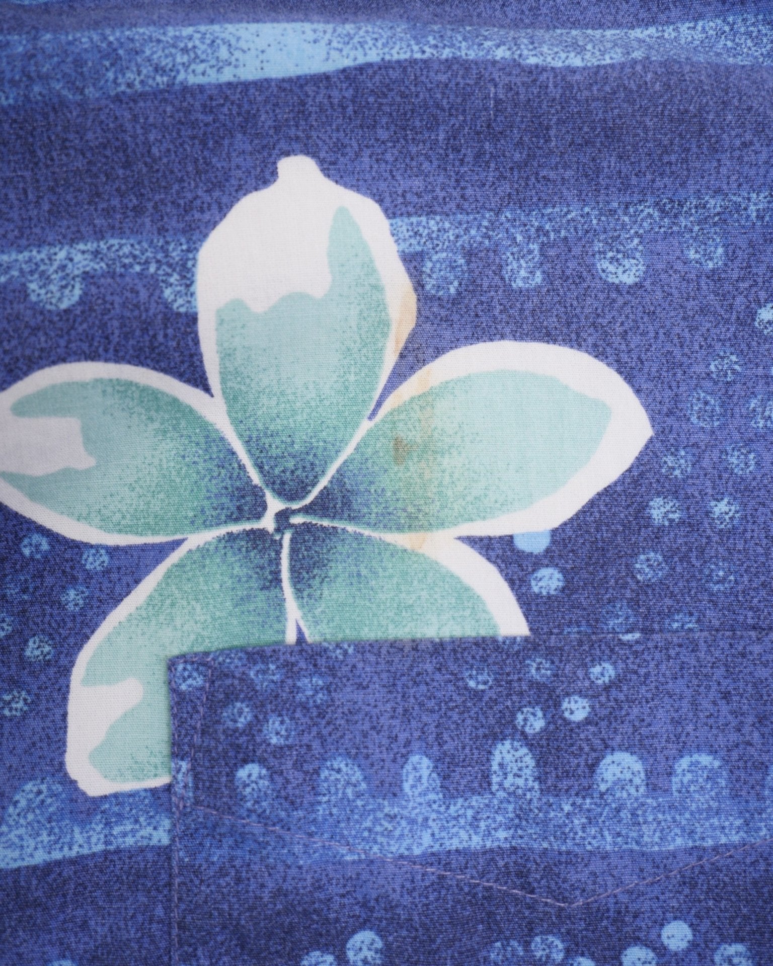 Blue Flower Graphic Vintage Hawaii Kurzarm Hemd - Peeces