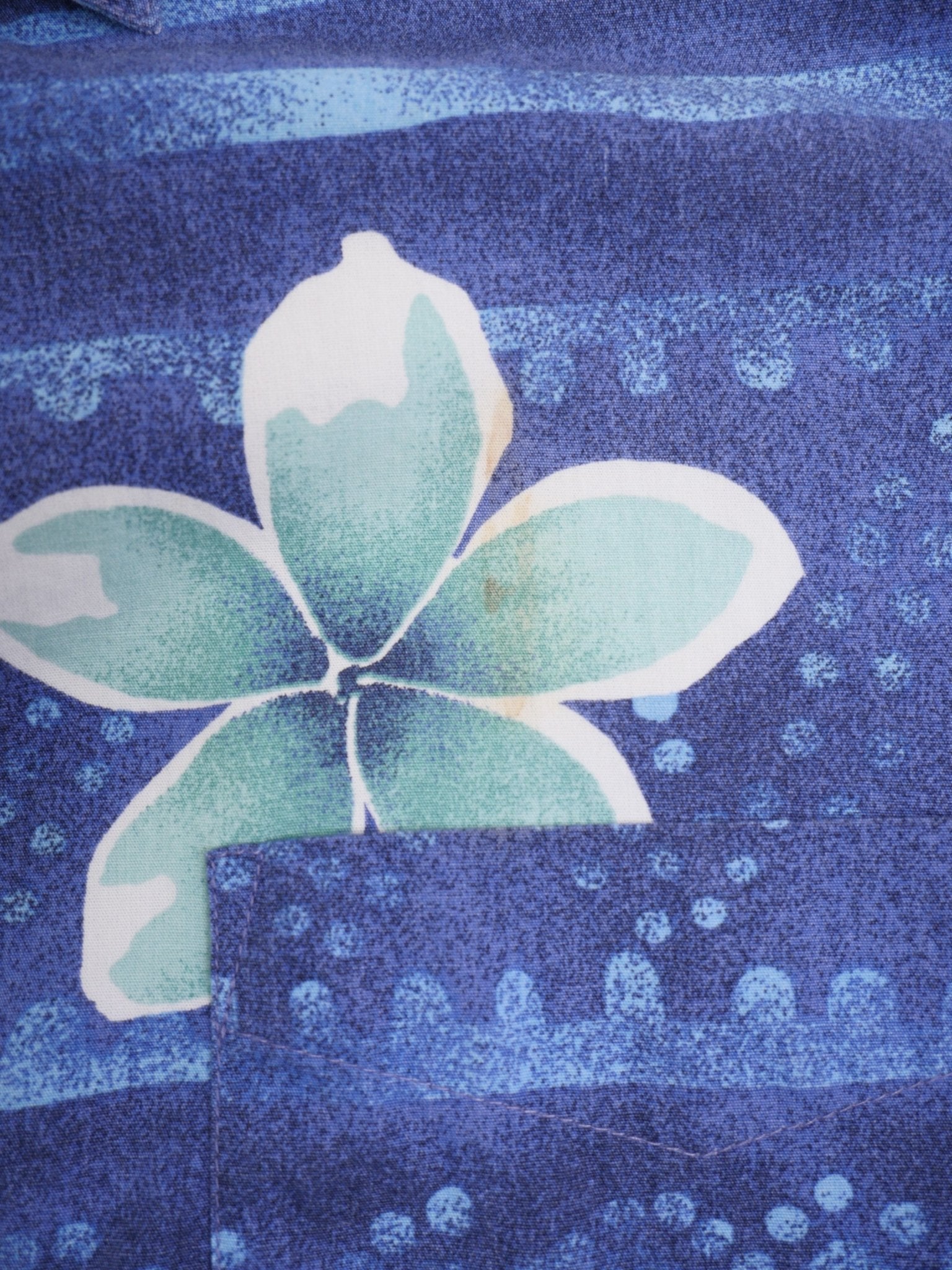 Blue Flower Graphic Vintage Hawaii Kurzarm Hemd - Peeces