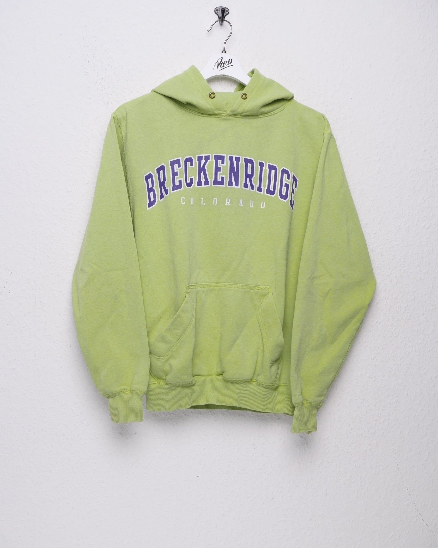 Breckenridge Colorado printed Spellout green Hoodie - Peeces