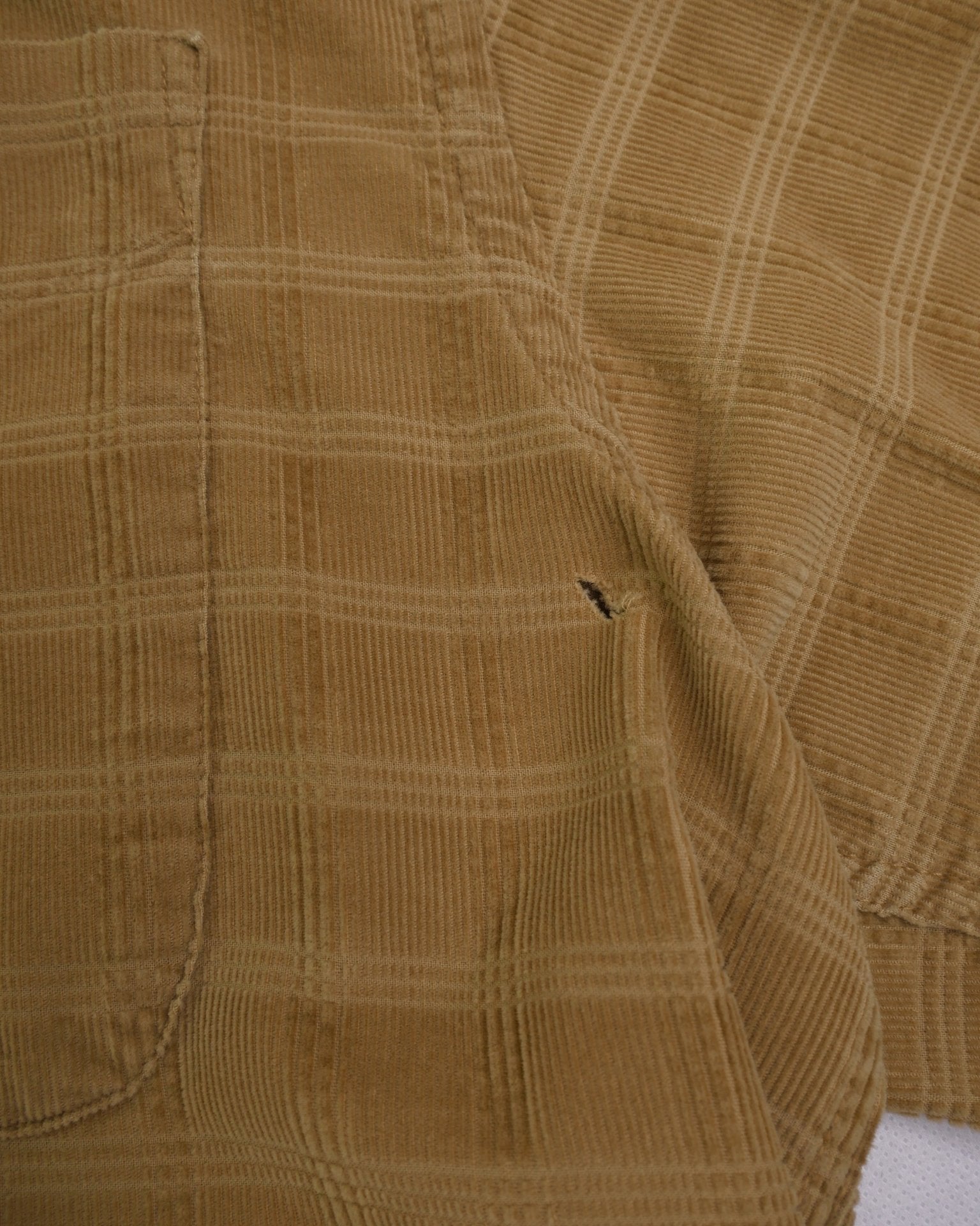 brown checkered cord Langarm Hemd - Peeces