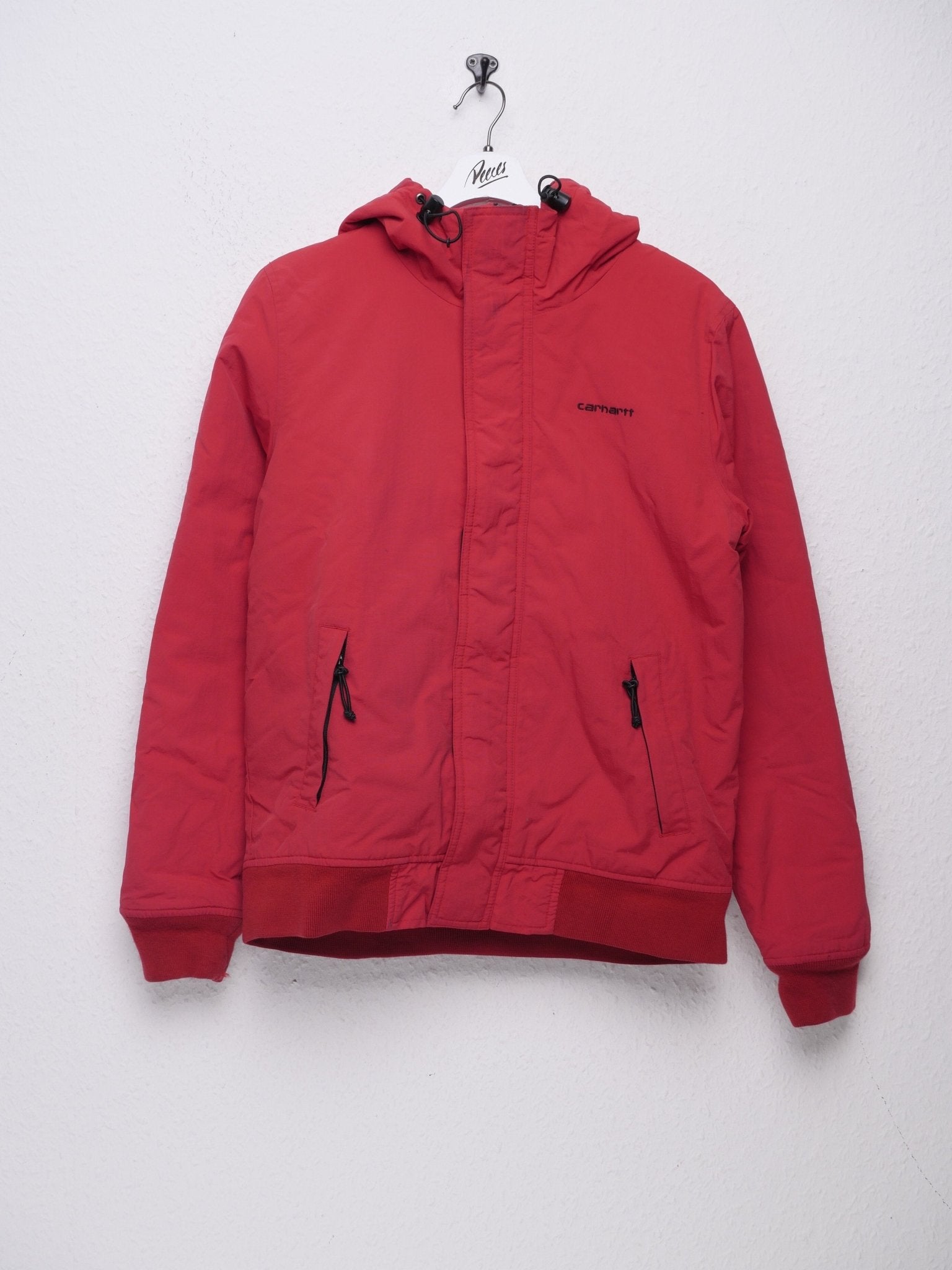 Carhartt embroidered Spellout red heavy Jacket - Peeces