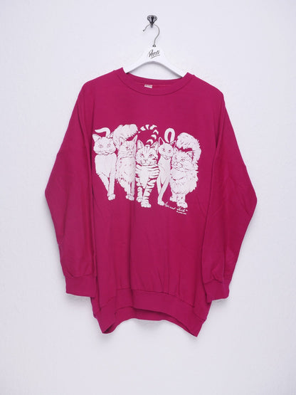 Cats printed Graphic pink Sweater - Peeces