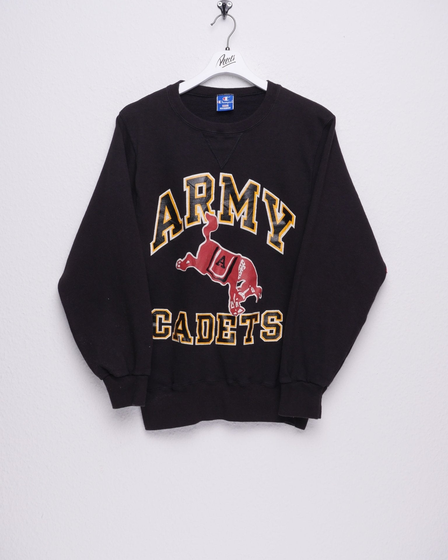 Champion 'Army Gadets' printed Graphic black Sweater - Peeces