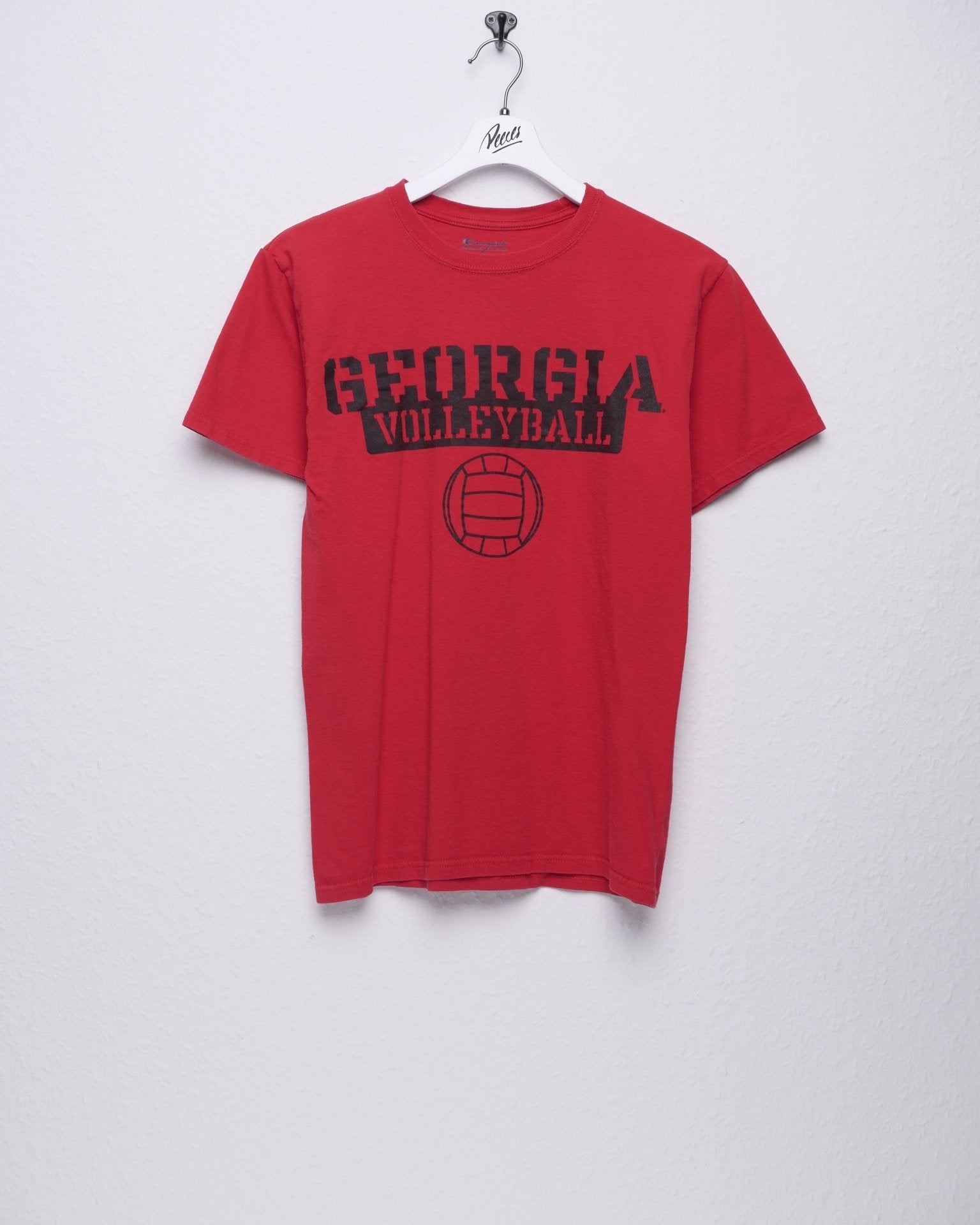 Champion 'Georgia Volleyball' printed Spellout red Shirt - Peeces